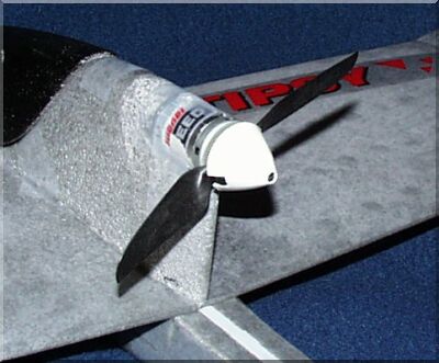 Closeup of the pusher prop.